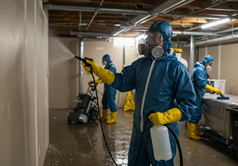 Basement Sanitization and Antimicrobial Treatment process in Russell, KY
