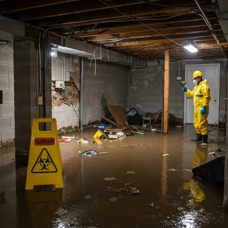 Flooded Basement Electrical Hazard in Russell, KY Property
